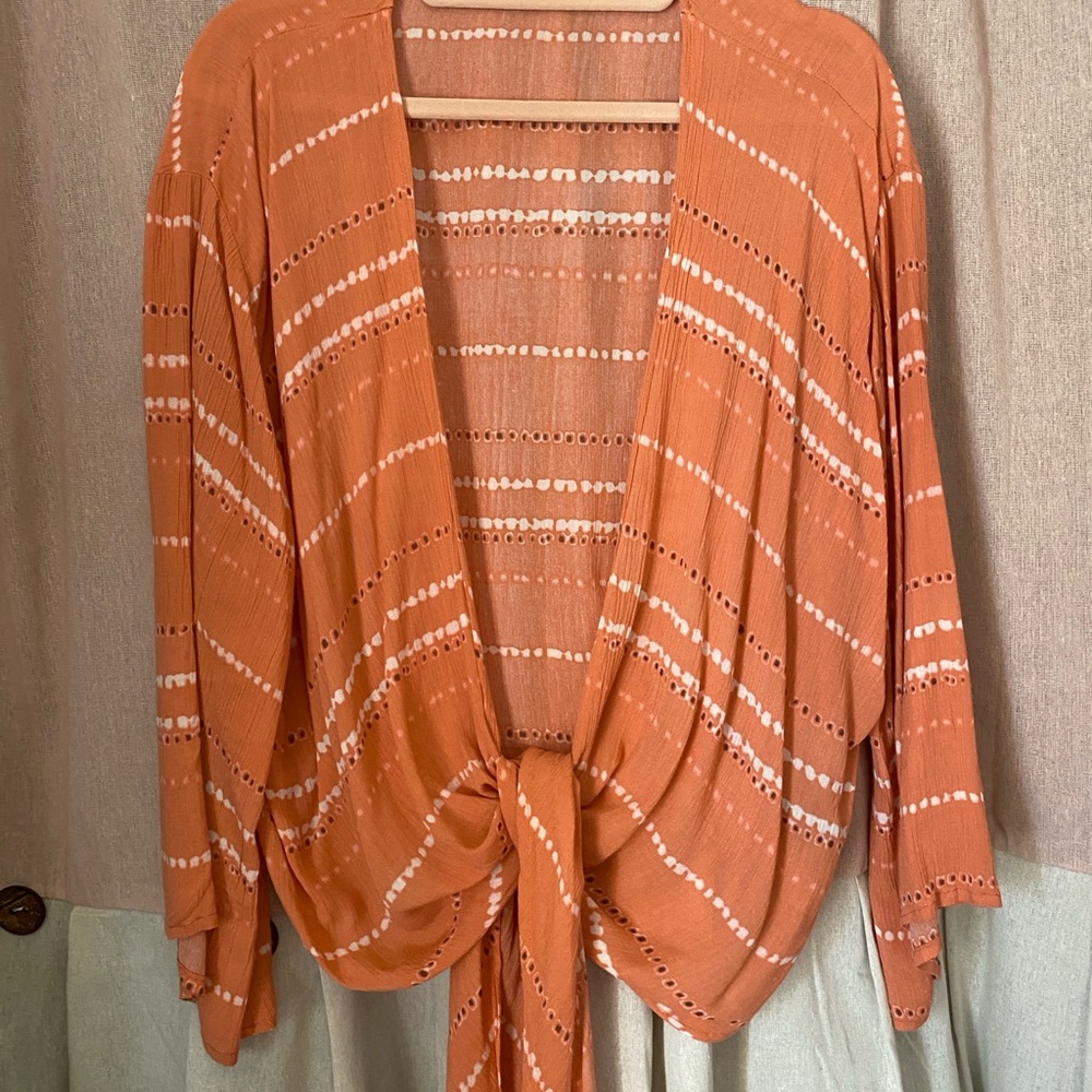 Dear John Orange tie front tie top